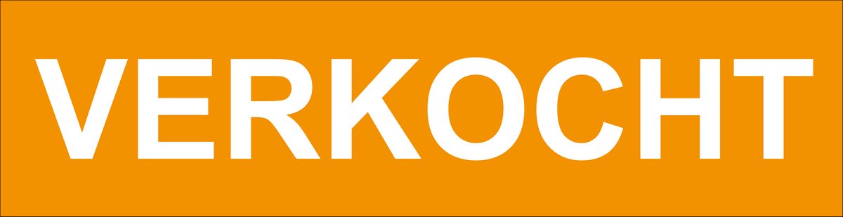 Oranje | Verkocht Stickers voor Makelaars - 6 Stuks, 40x10cm